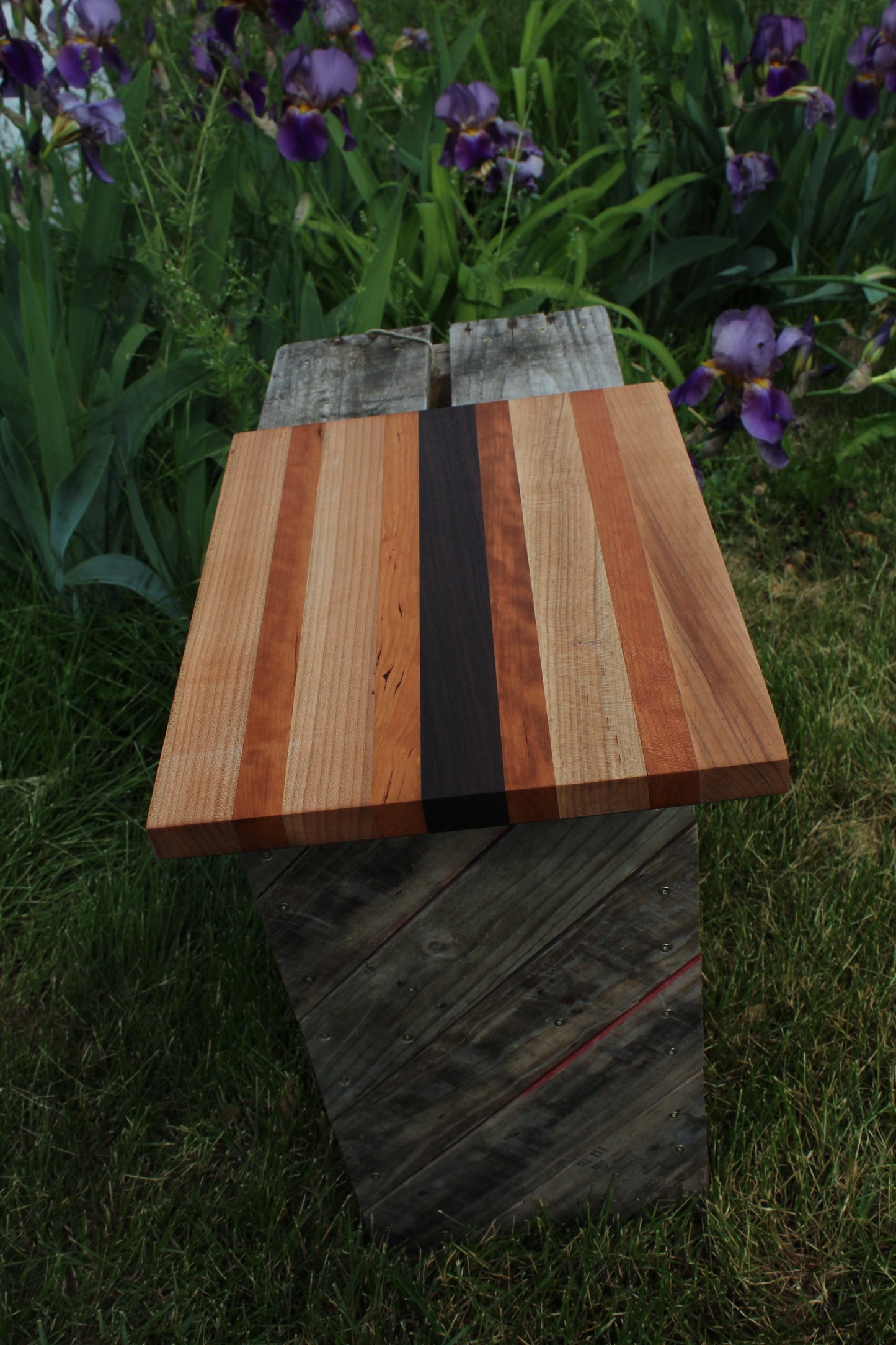 Maple, Cherry, and Walnut Cutting Board — Handcrafted with Beveled Edges