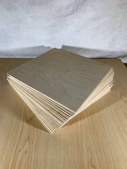 3mm Baltic Birch laser plywood BIG Pack 48pc 12"x12"