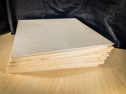 6mm Baltic Birch laser plywood 24pc 12"x12"