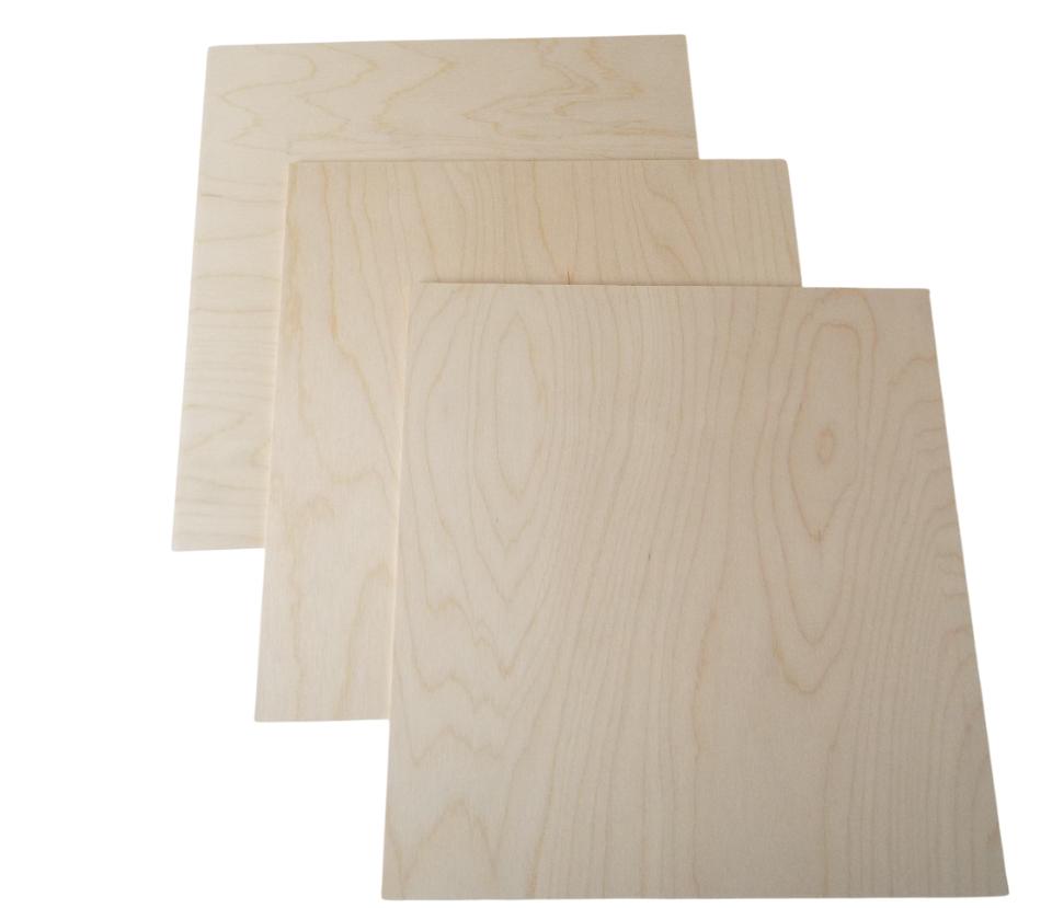 3mm Baltic Birch laser plywood 20pc 12"x12"