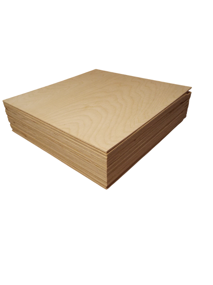 3mm Baltic Birch laser plywood 20pc 12"x12"